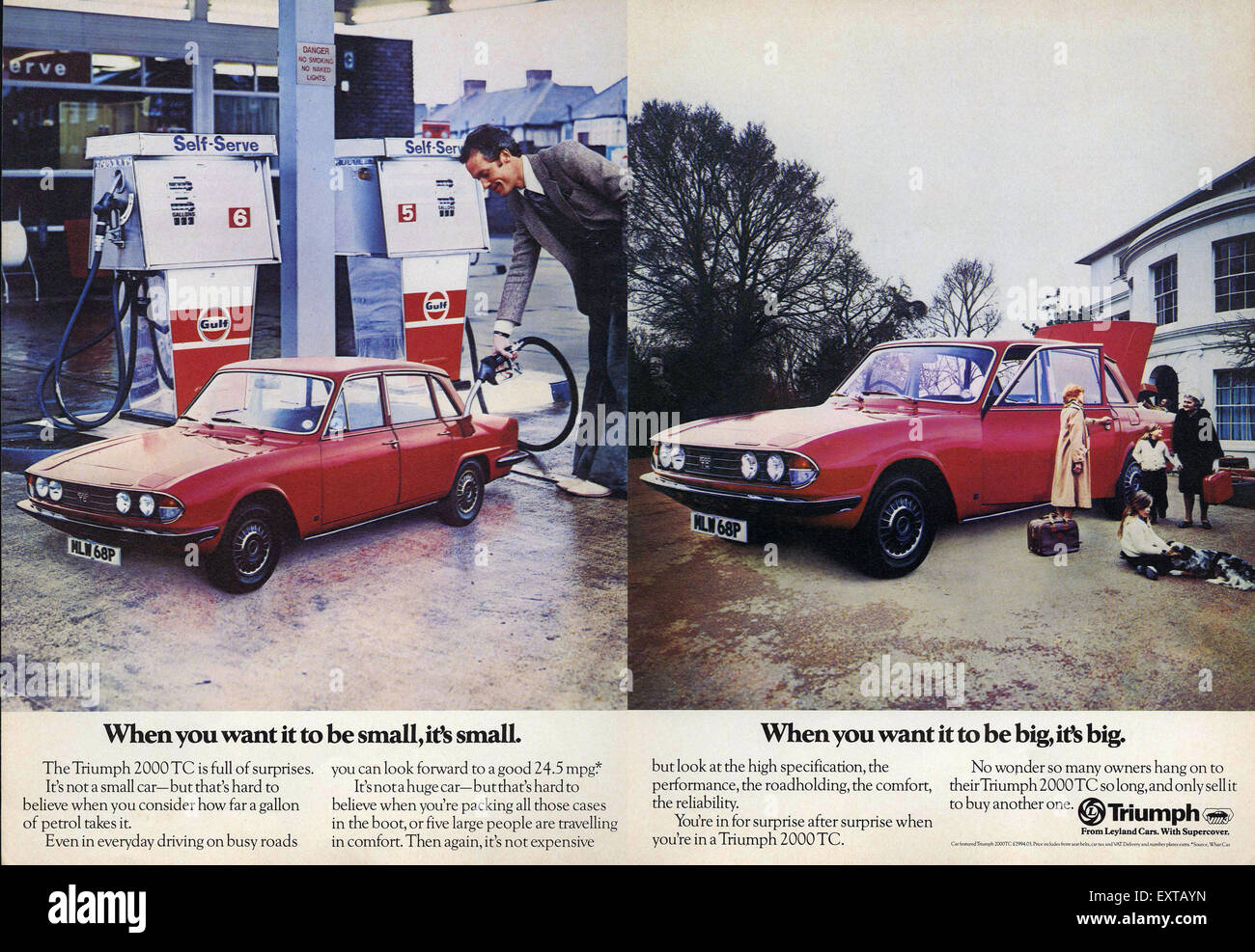 1970er Jahre UK Triuph Magazin Anzeige Stockfoto