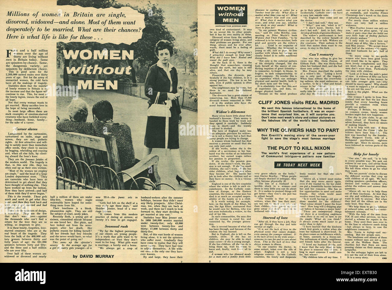 1960er Jahre UK unverheiratete Frauen Magazin Platte Stockfoto