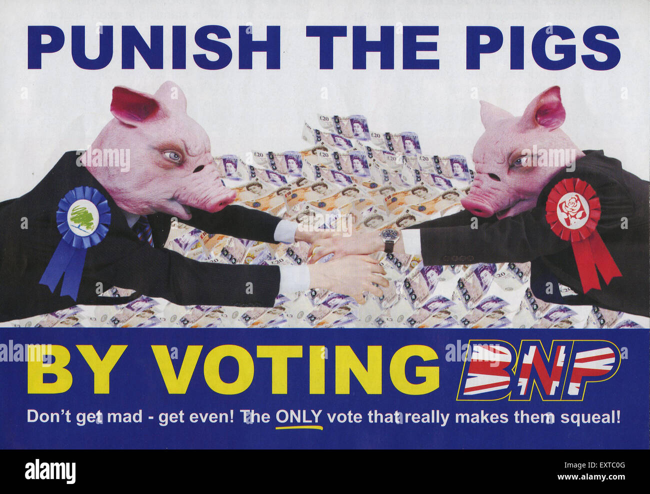 2000er Jahre UK britische nationale Partei Faltblatt / Flyer Stockfoto