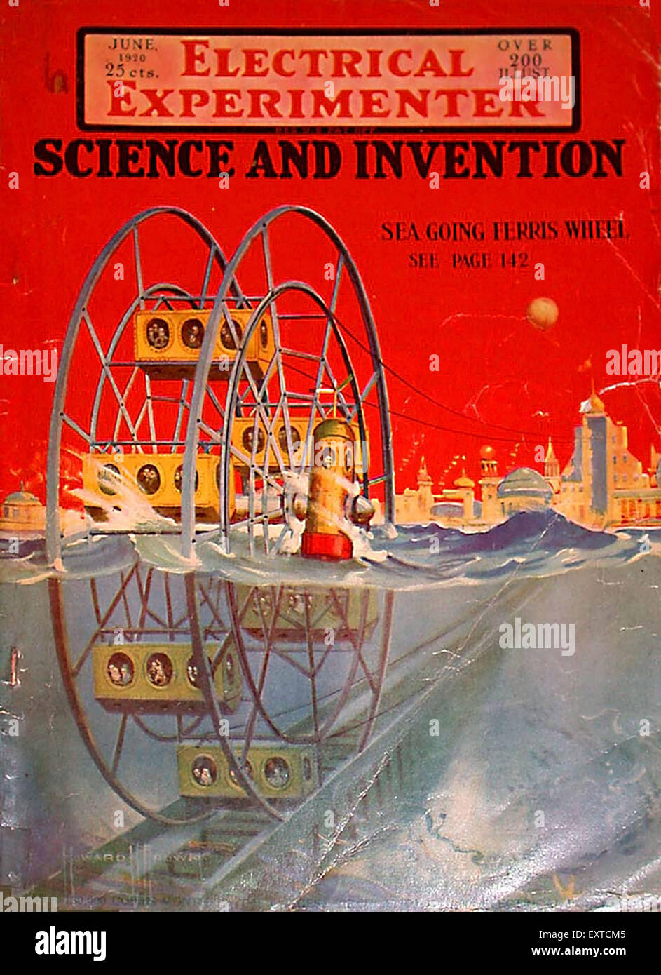 1920er Jahren USA der elektrische Experimentator Magazin Cover Stockfoto