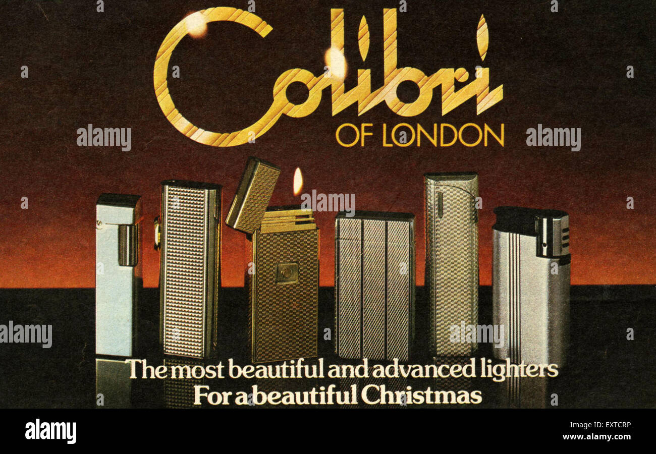 1970er Jahre UK Colibri Magazin Anzeige Stockfoto