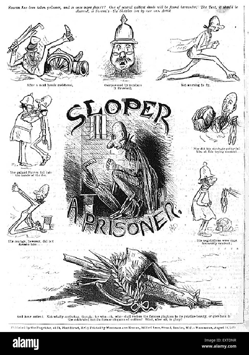 1890er Jahren UK Sloper A Prisoner Magazin Platte Stockfoto