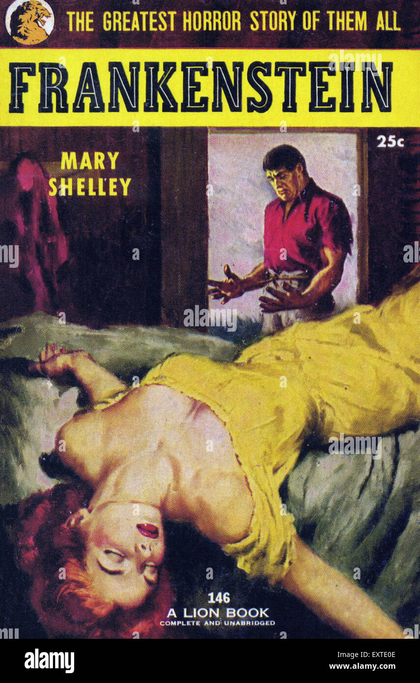 1950er Jahre USA-Frankenstein-Buch-Cover Stockfoto