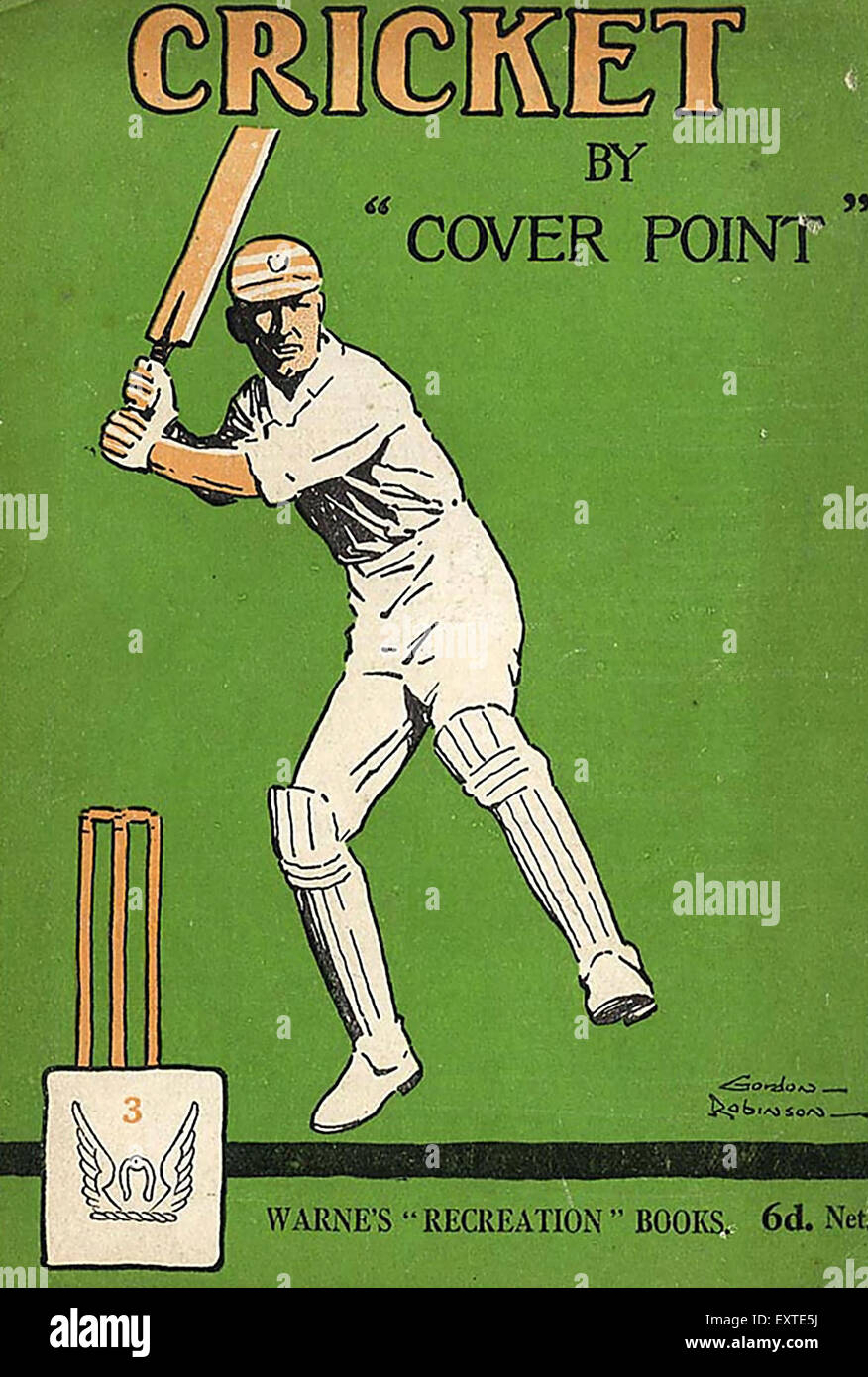 1920er Jahre UK-Cricket-Buch-Cover Stockfoto