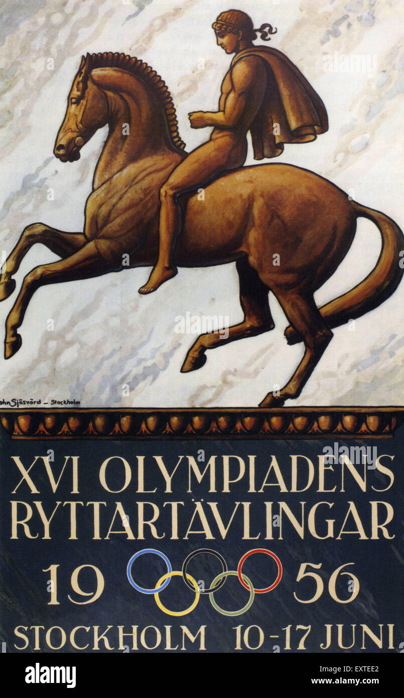 1950er Jahren Schweden Olympia Poster Stockfoto