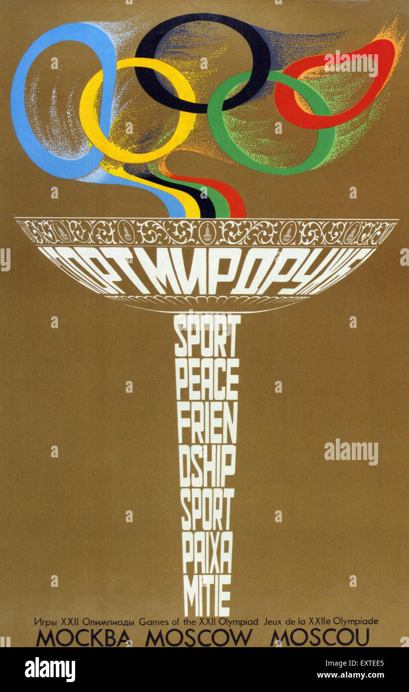 Plakat der olympischen spiele 1980 Fotos und Bildmaterial in hoher
