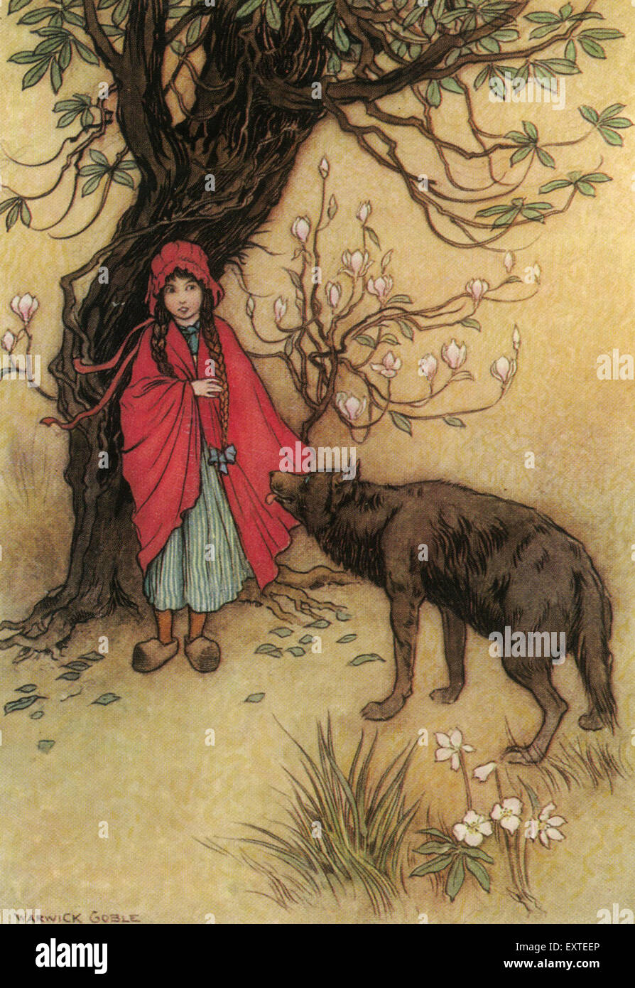 1910er Jahre UK Little Red Riding Hood buchen Platte Stockfoto