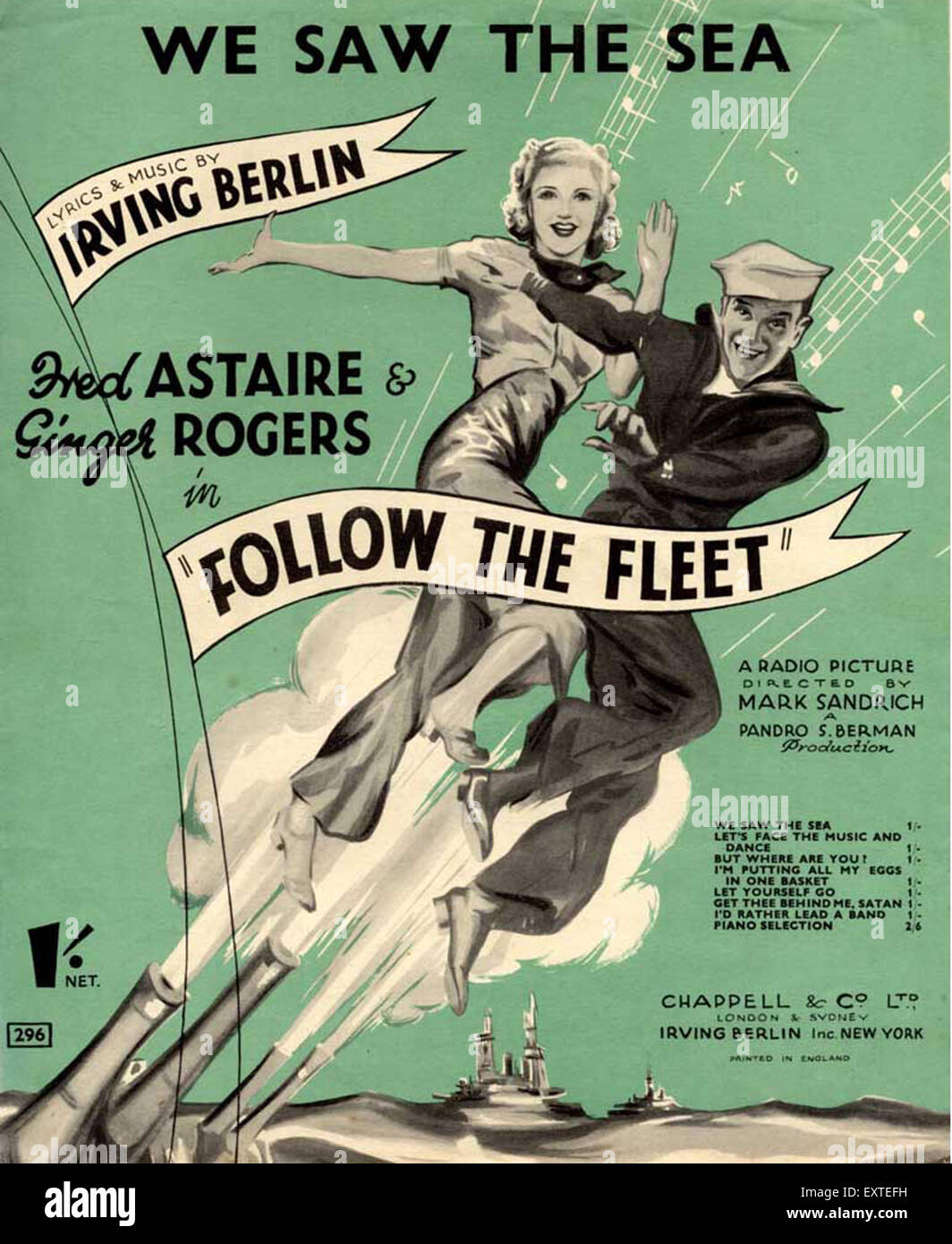 1930er Jahren USA folgen die Flotte Filmplakat Stockfoto