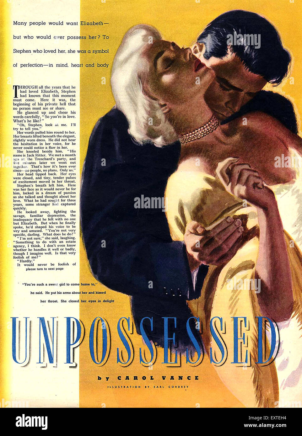 1950er Jahren USA romanischen Zeitschrift Platte Stockfoto