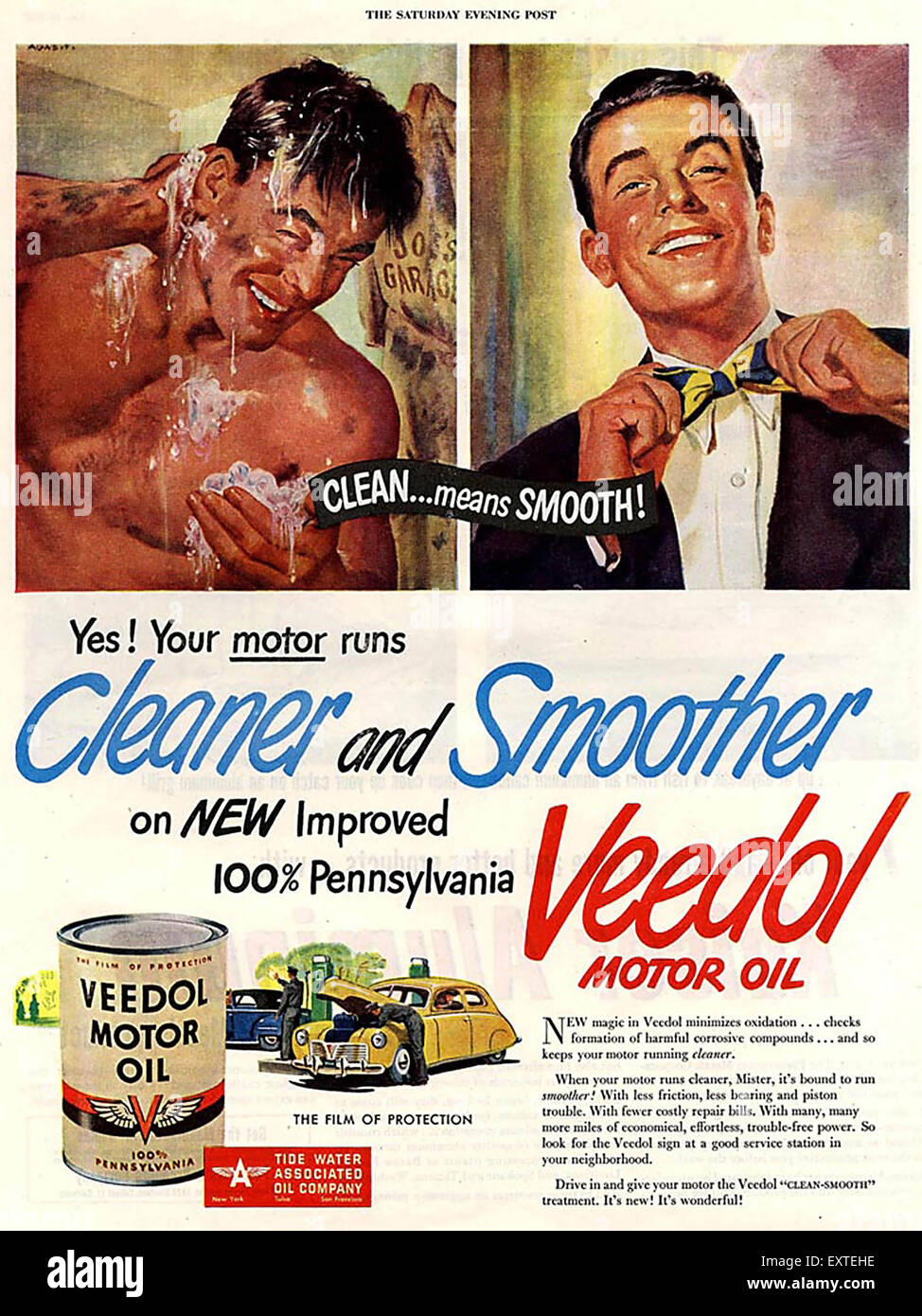 1950er Jahren USA Veedol Magazin Anzeige Stockfoto