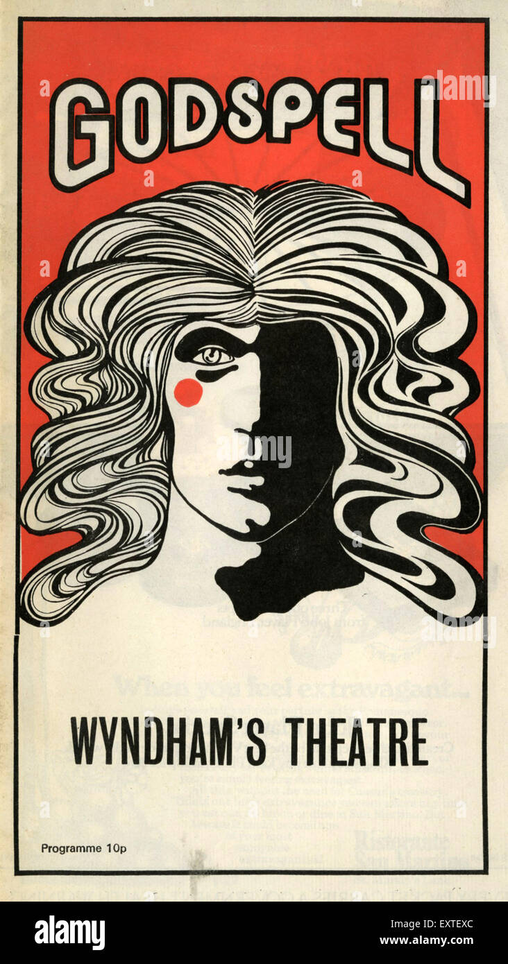 1970er Jahre UK Godspell Poster Stockfoto