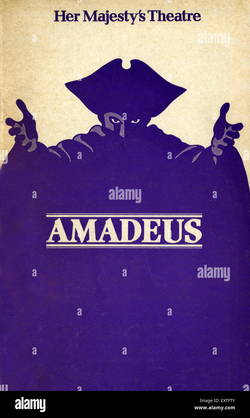 1980er Jahre UK Amadeus Plakat Stockfoto