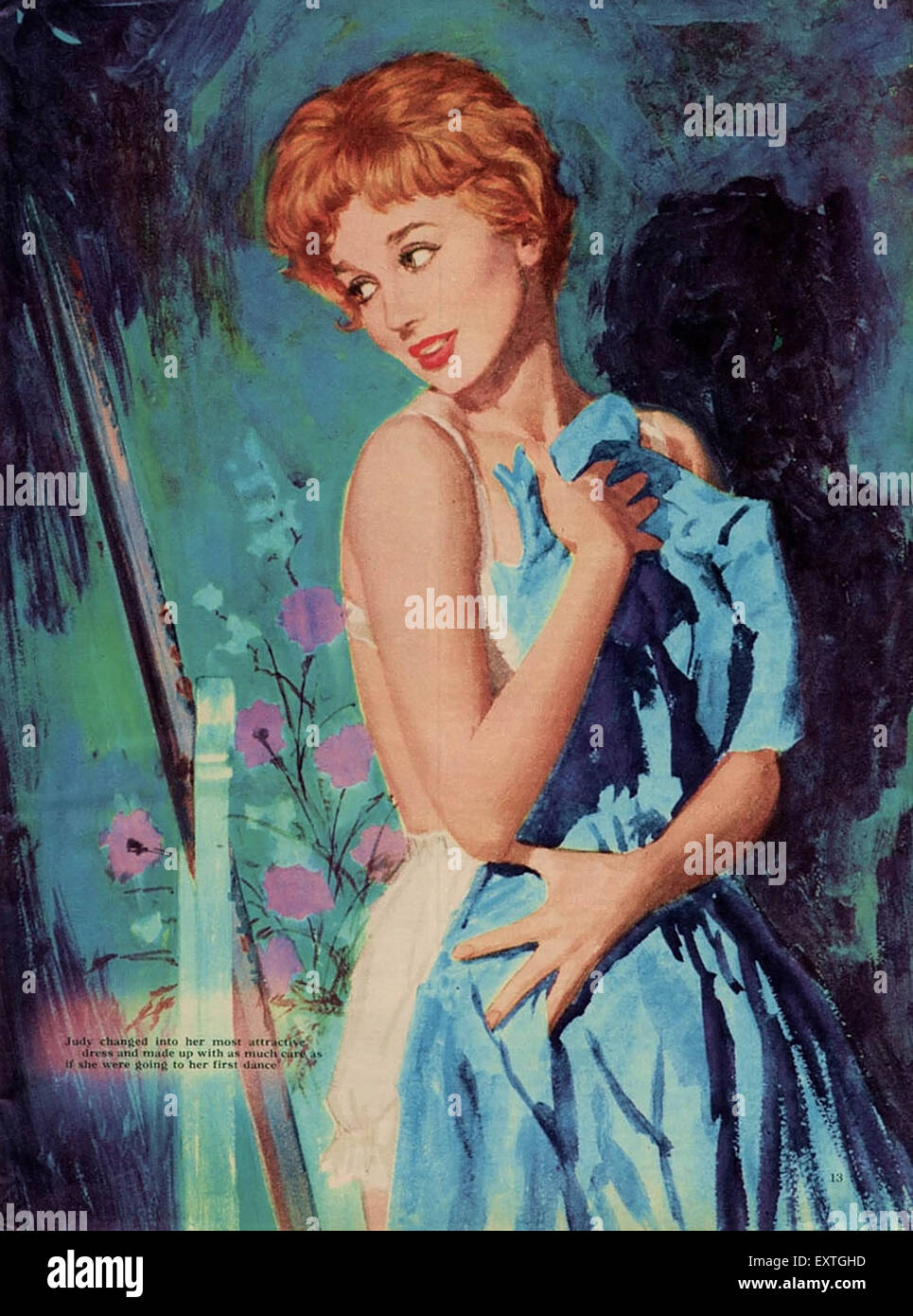 1950er Jahre UK Womens Geschichte Illustrationen Magazin Platte Stockfoto