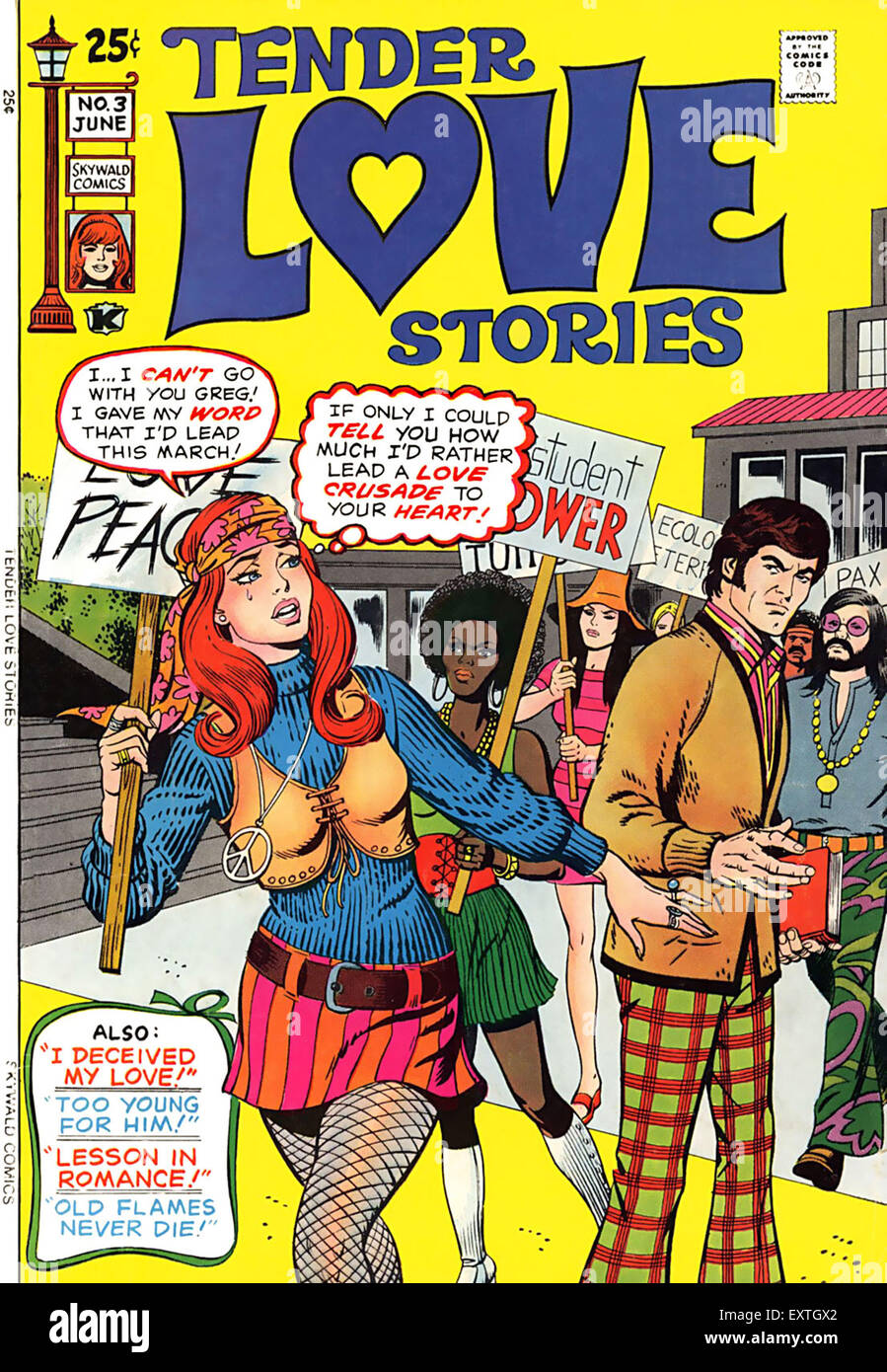 1970er Jahren USA zärtliche Liebe Geschichten Comic / jährliche Abdeckung Stockfoto