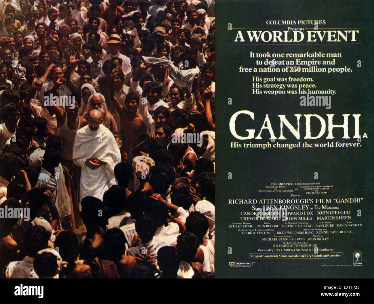 1980er Jahre UK Gandhi Filmplakat Stockfoto