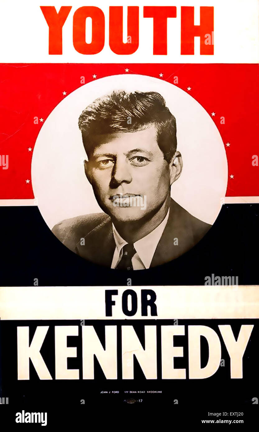 1960er Jahren USA Jugend für Kennedy Poster Stockfoto