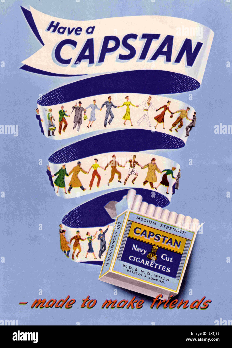 1950er Jahre UK Capstan Magazin Anzeige Stockfoto