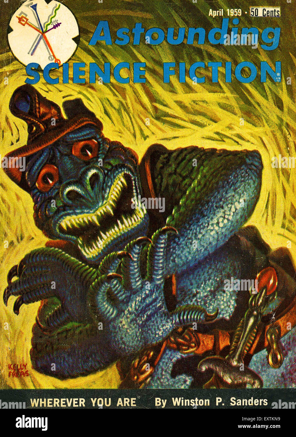 1950er Jahren USA Astounding Science Fiction Magazin-Cover Stockfoto