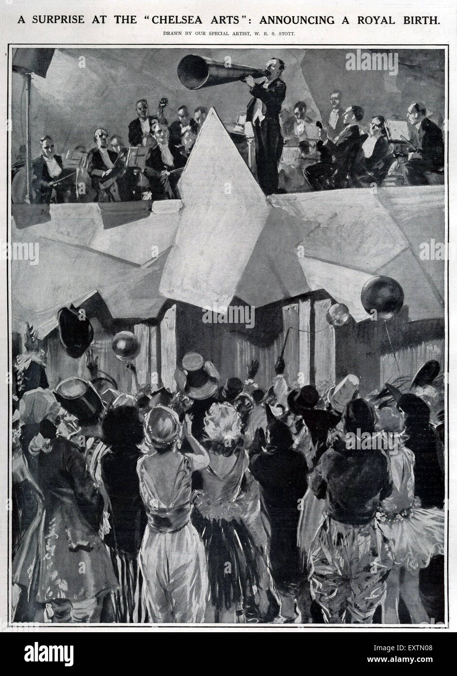 1920er Jahre UK Royal Geburt Albert Hall Magazin Platte Stockfoto