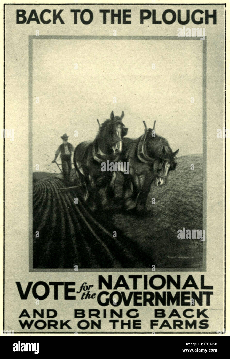 1930er Jahre UK Nationalregierung Poster Stockfoto