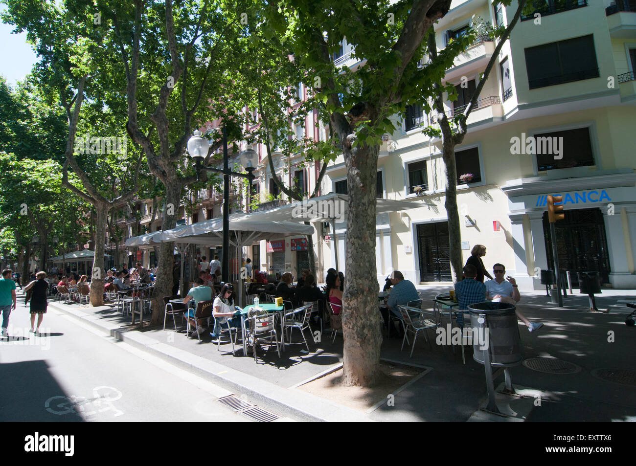 Rambla del Poblenou, Barcelona Stockfoto