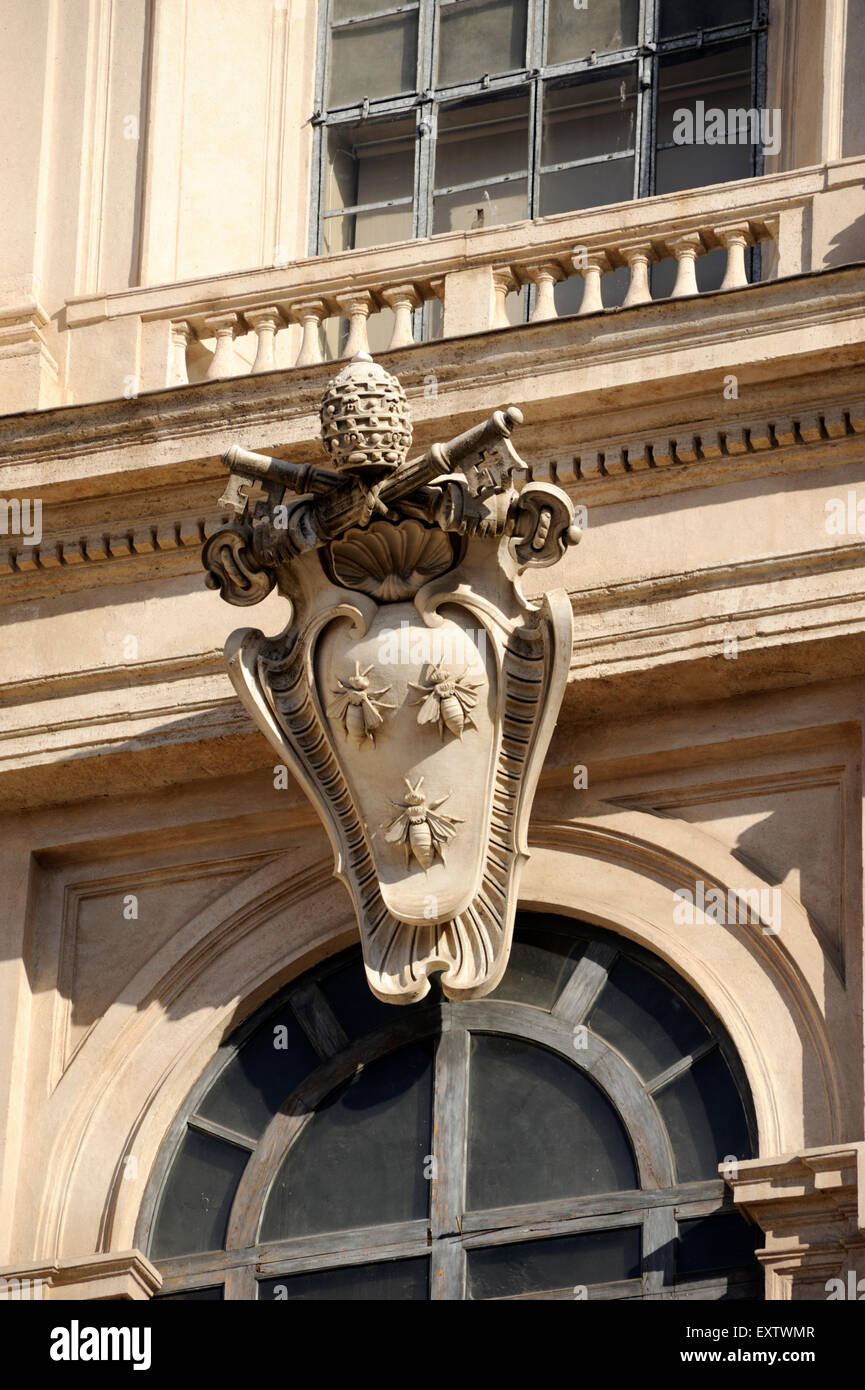 Italien, Rom, Palazzo Barberini, Galleria Nazionale d'Arte Antica, Nationalgalerie für antike Kunst, Wappen der Barberini Stockfoto