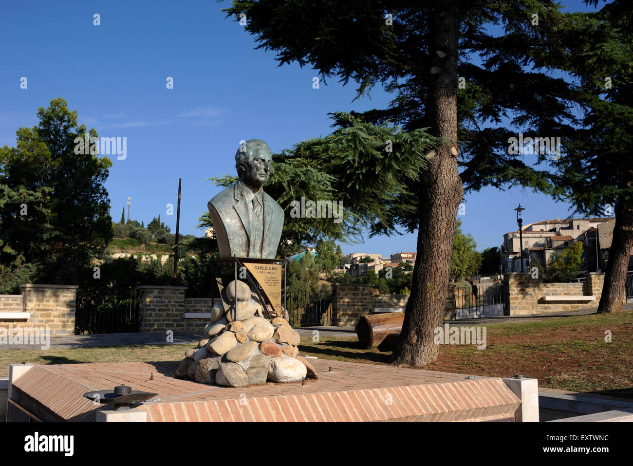 Italien, Basilicata, Aliano, Carlo Levi Denkmal Stockfoto