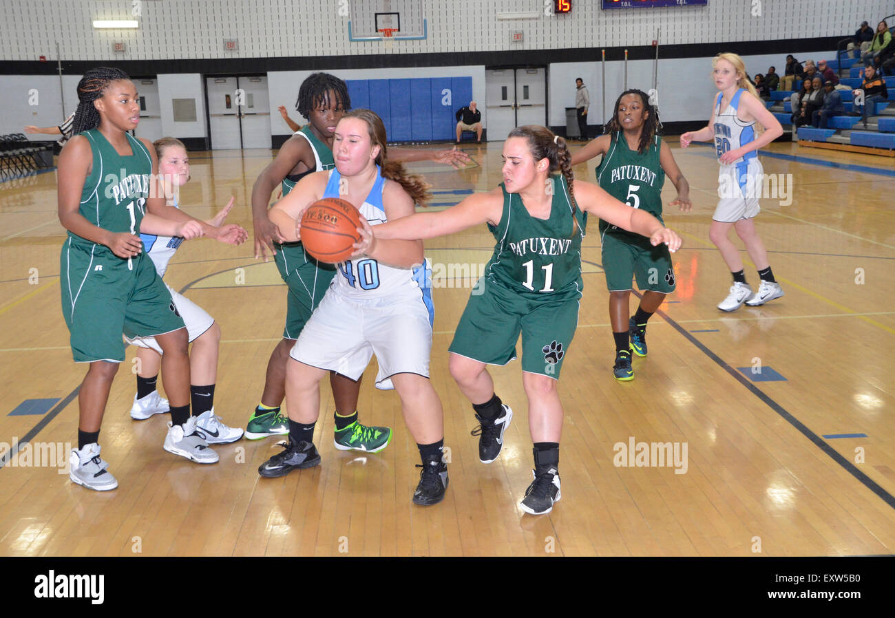 Girls High School basketball Stockfoto