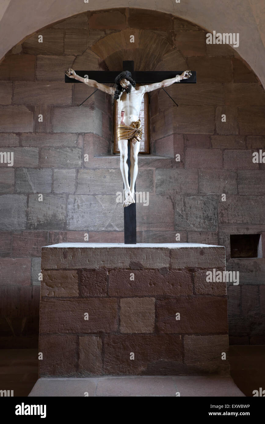 Kruzifix von Veit Stoß, obere Kapelle, Nürnberger Burg, Nürnberg, Franken, Bayern, Mitteldeutschland Stockfoto