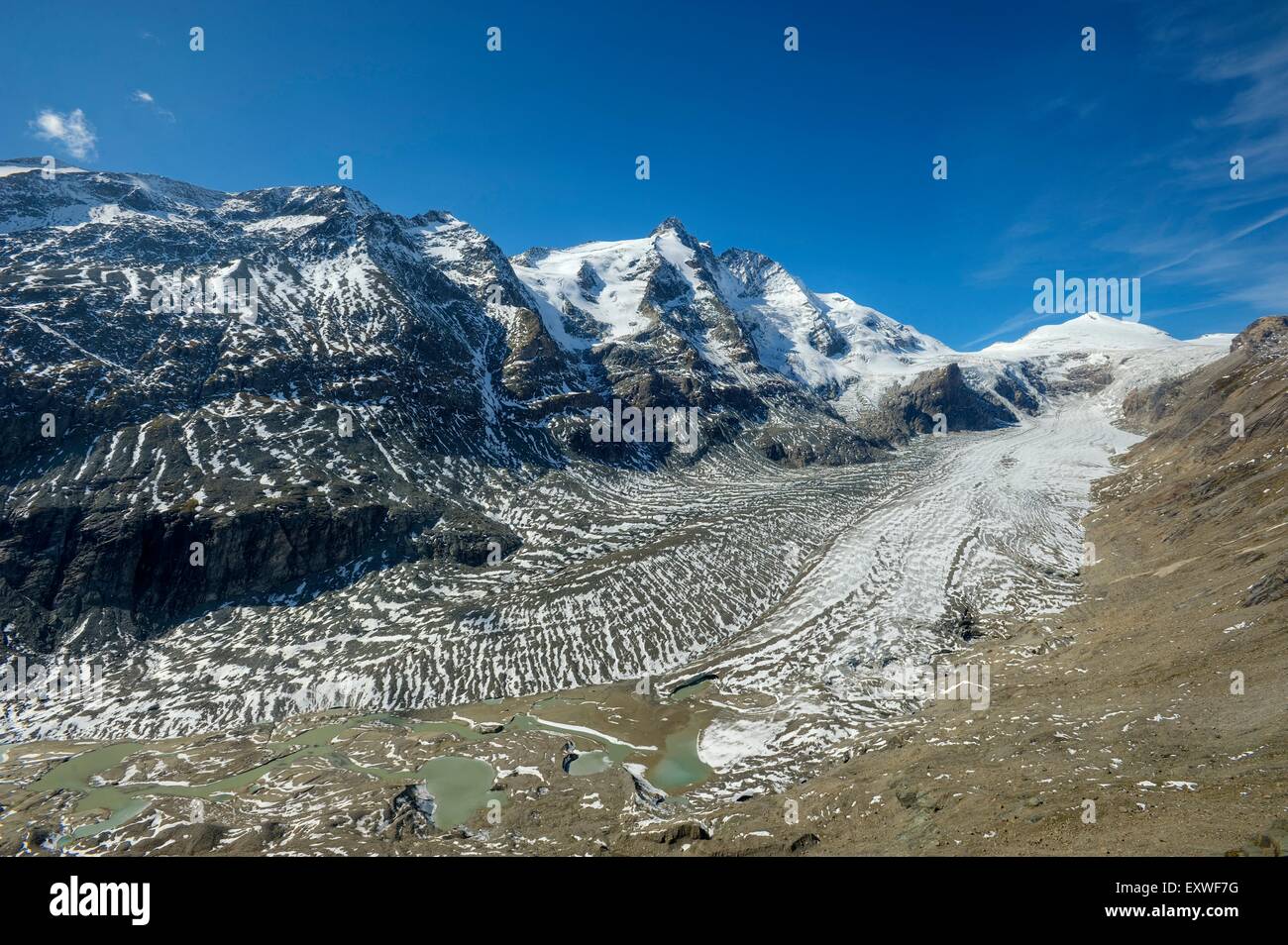 Großglockner mit Pasterze Gletscher, Österreich Stockfoto