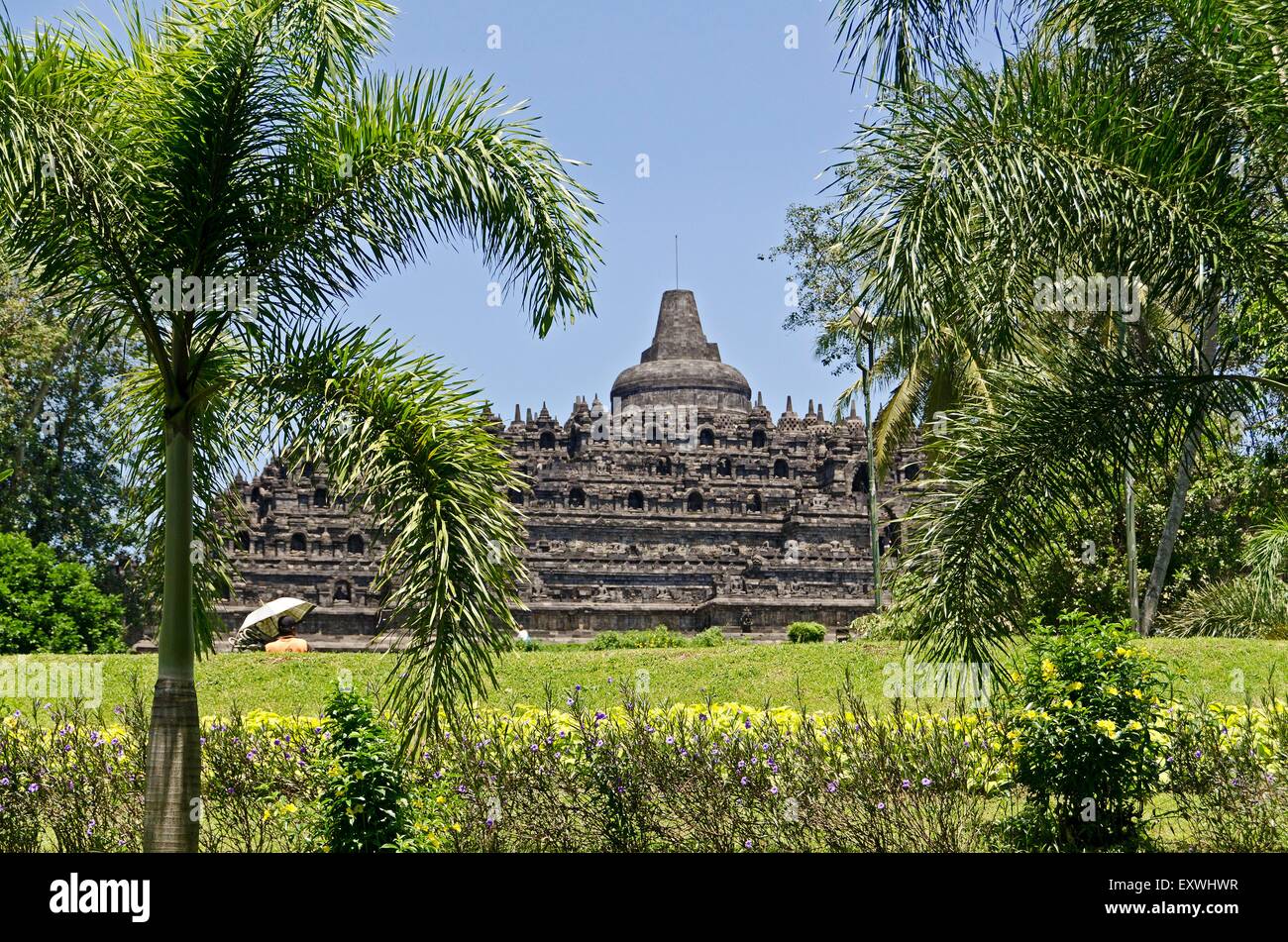 Buddhistische Tempel Borobodur, Java, Indonesien, Asien Stockfoto