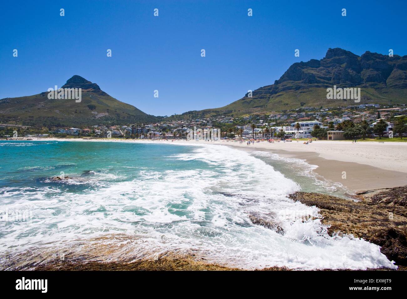 Strand von Camps Bay, Kapstadt, Südafrika Stockfoto