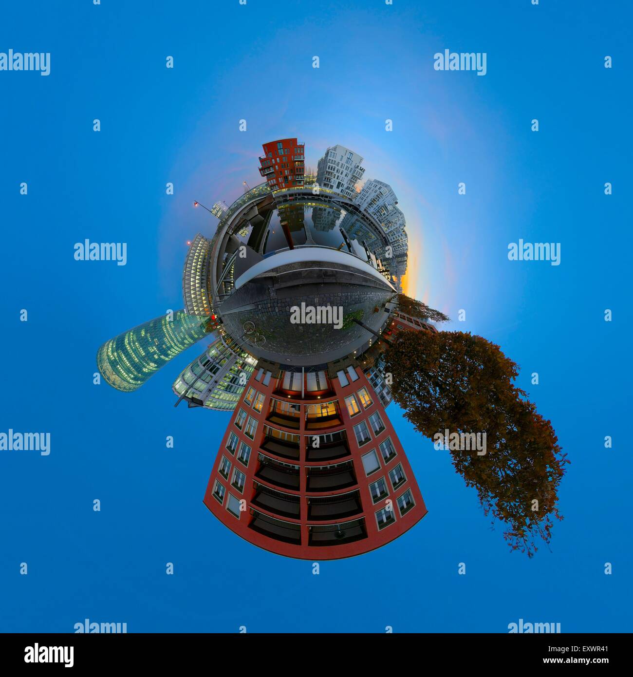 Westhafen, Frankfurt Am Main, Deutschland, winzigen Planeten Fotografie Stockfoto