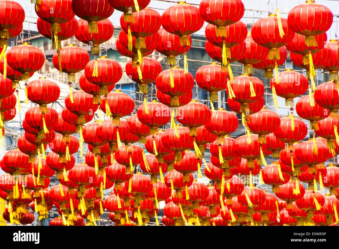 Chinesische Laternen für Silvester Silvester-Feier, Bangkok, Thailand Stockfoto