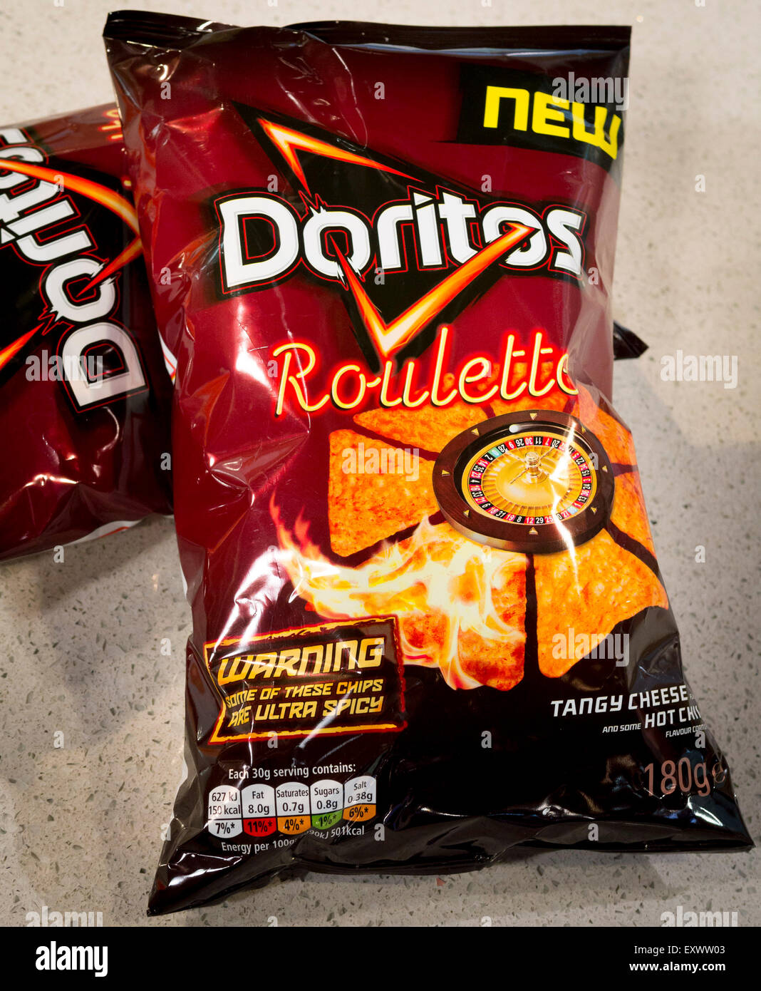 Paket von Roulette Doritos Mais-Chips Stockfoto
