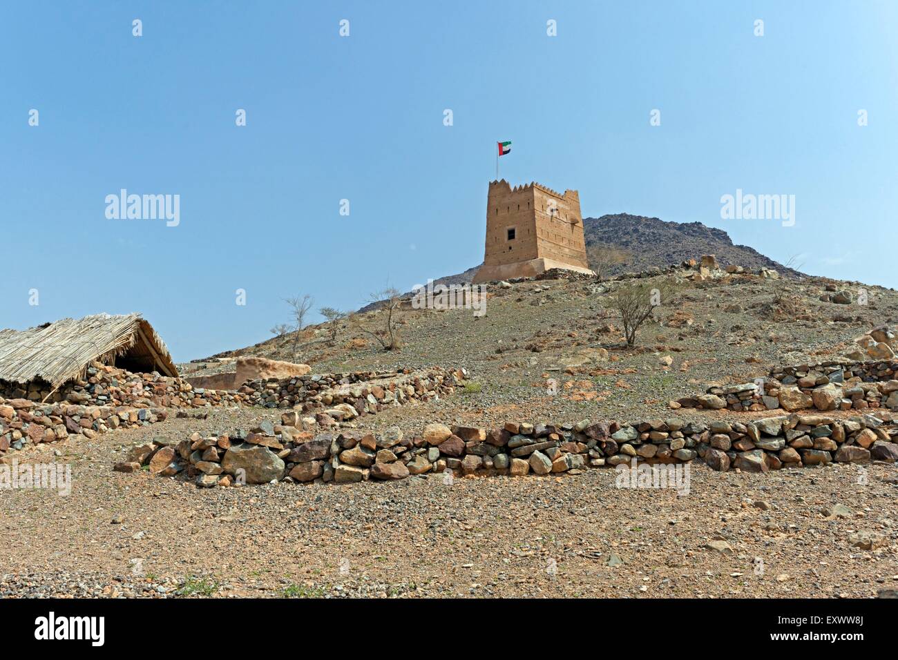 Al Hayl Burg, Fujairah, Vereinigte Arabische Emirate Stockfoto