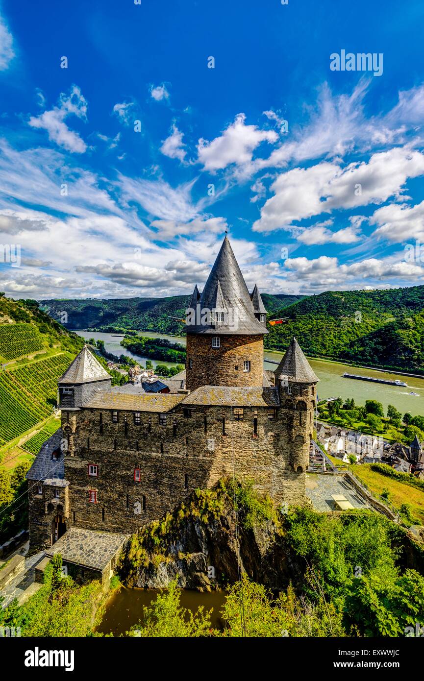 Burg Stahleck, Bacharach, Rheinland-Pfalz, Deutschland, Europa Stockfoto