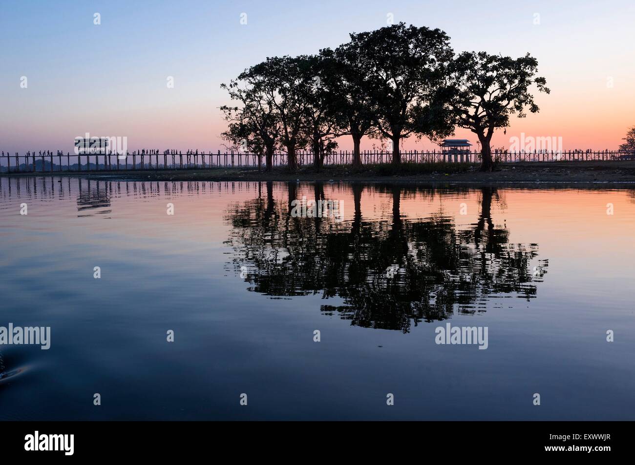 U Bein Brücke, Amarapura, Myanmar, Asien Stockfoto