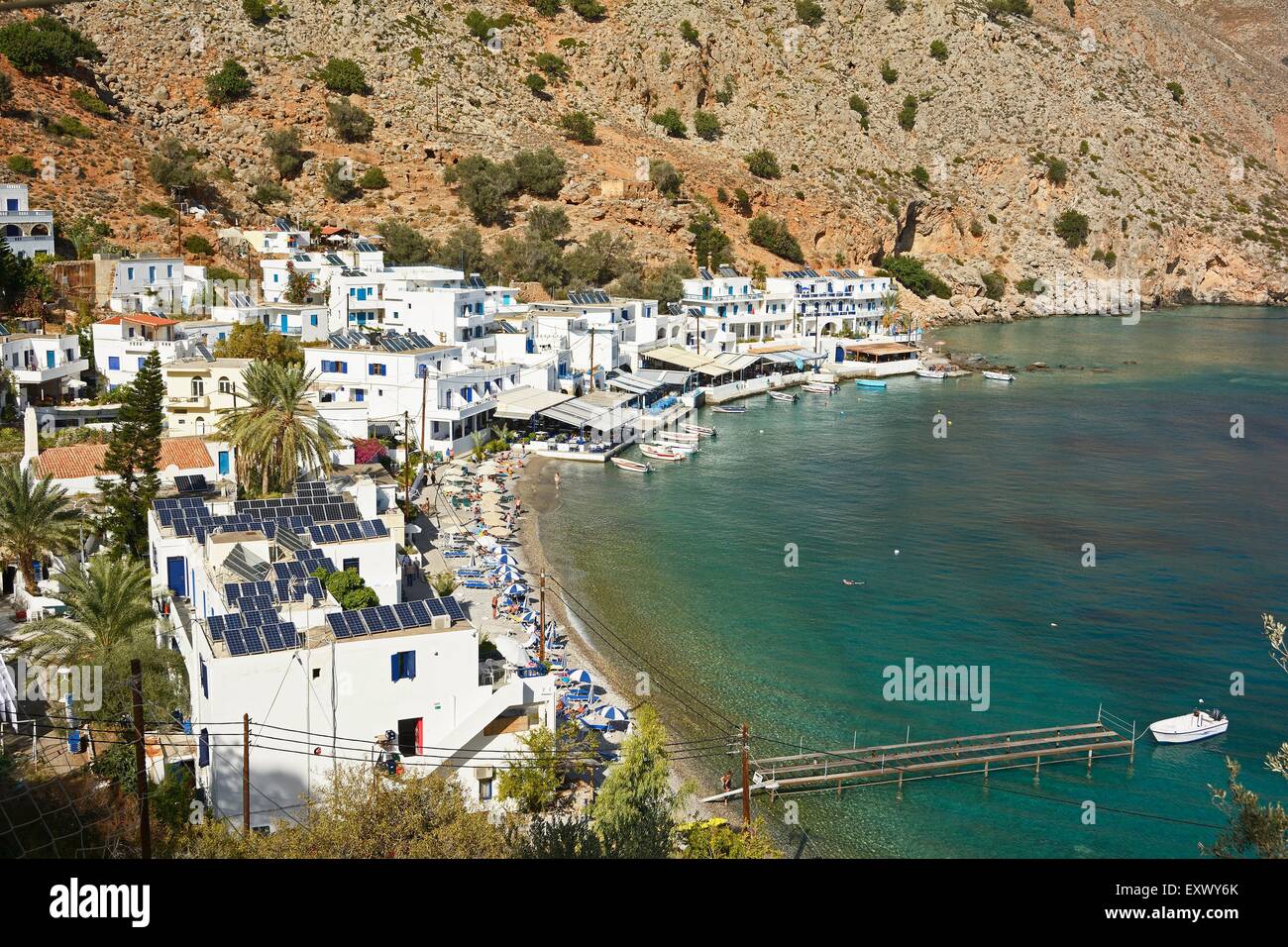 Stadtbild von Loutro, Kreta, Griechenland Stockfoto