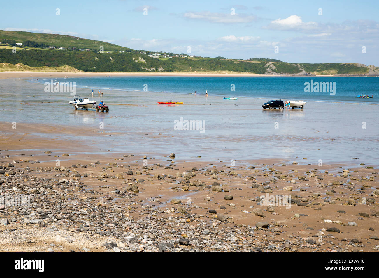 Oxwich Strand, Gower-Halbinsel, in der Nähe von Swansea, Südwales, UK Stockfoto