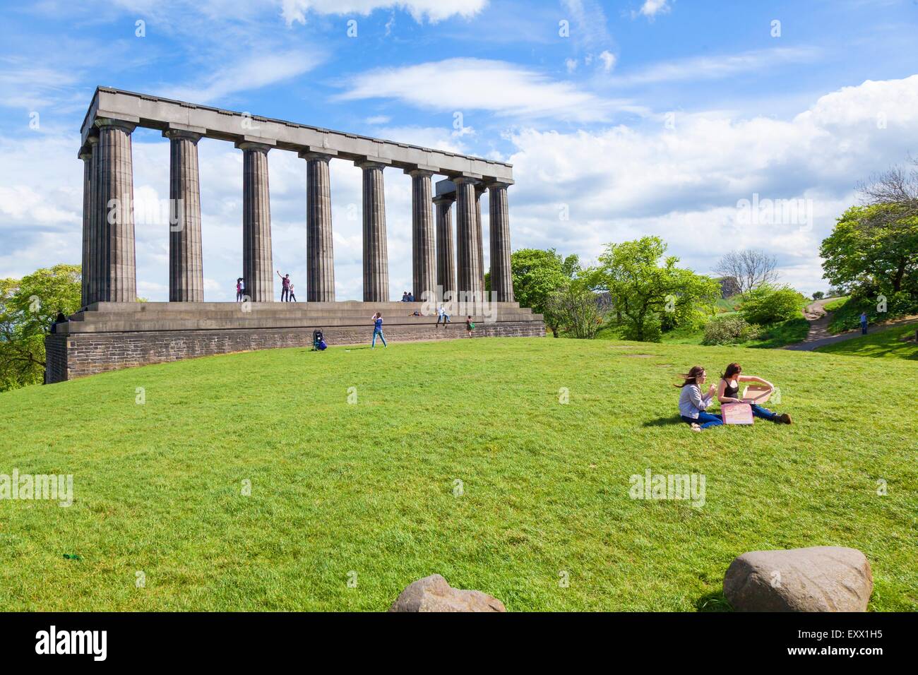 Nationales Denkmal, Calton Hill, Edinburgh, Schottland, Europa Stockfoto