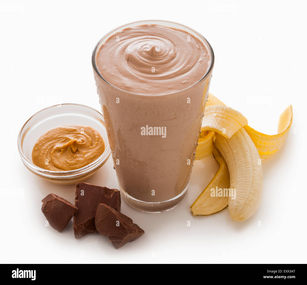 Schokolade und Banane smoothie Stockfoto