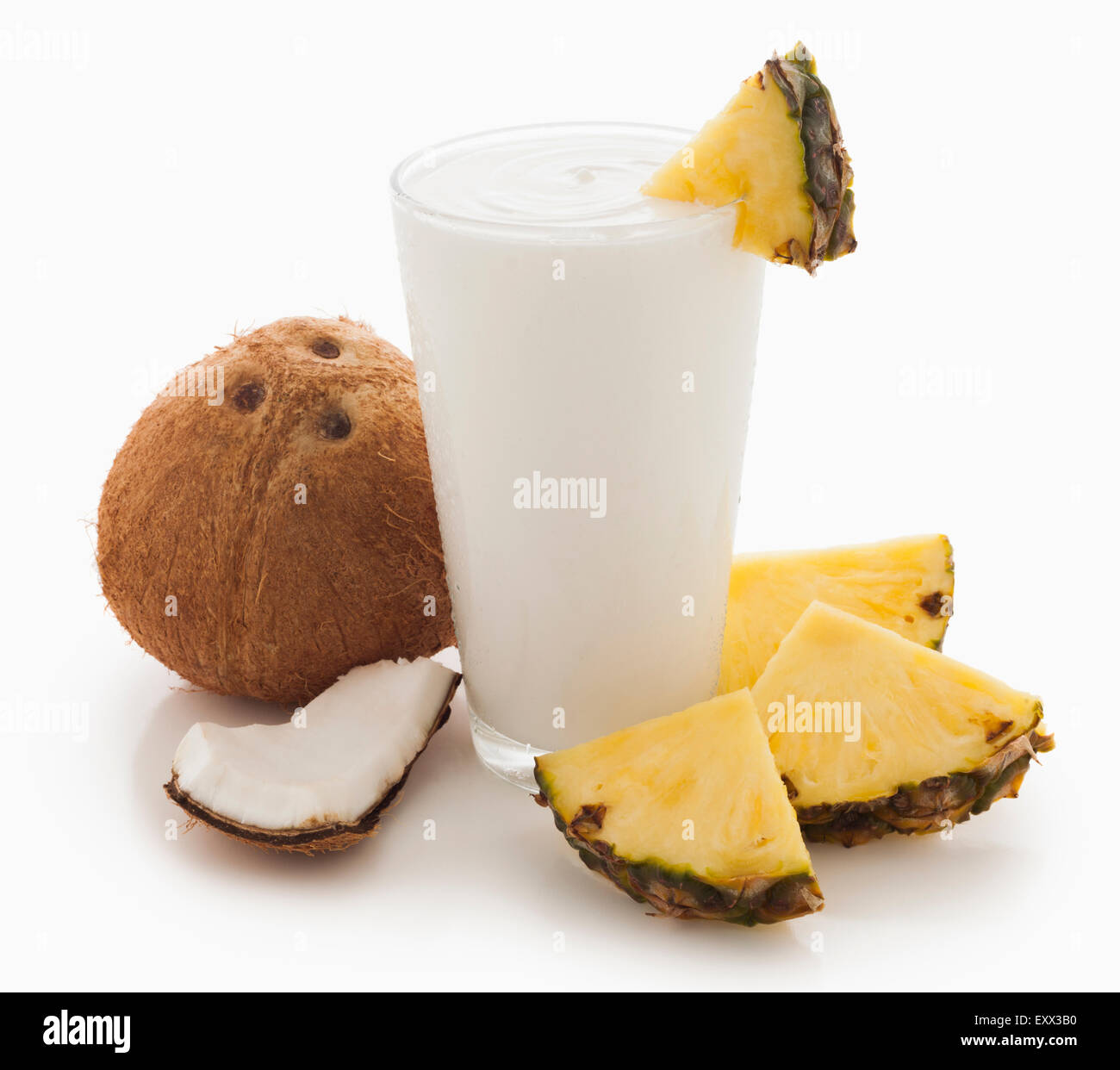 Kokosnuss und Ananas-smoothie Stockfoto