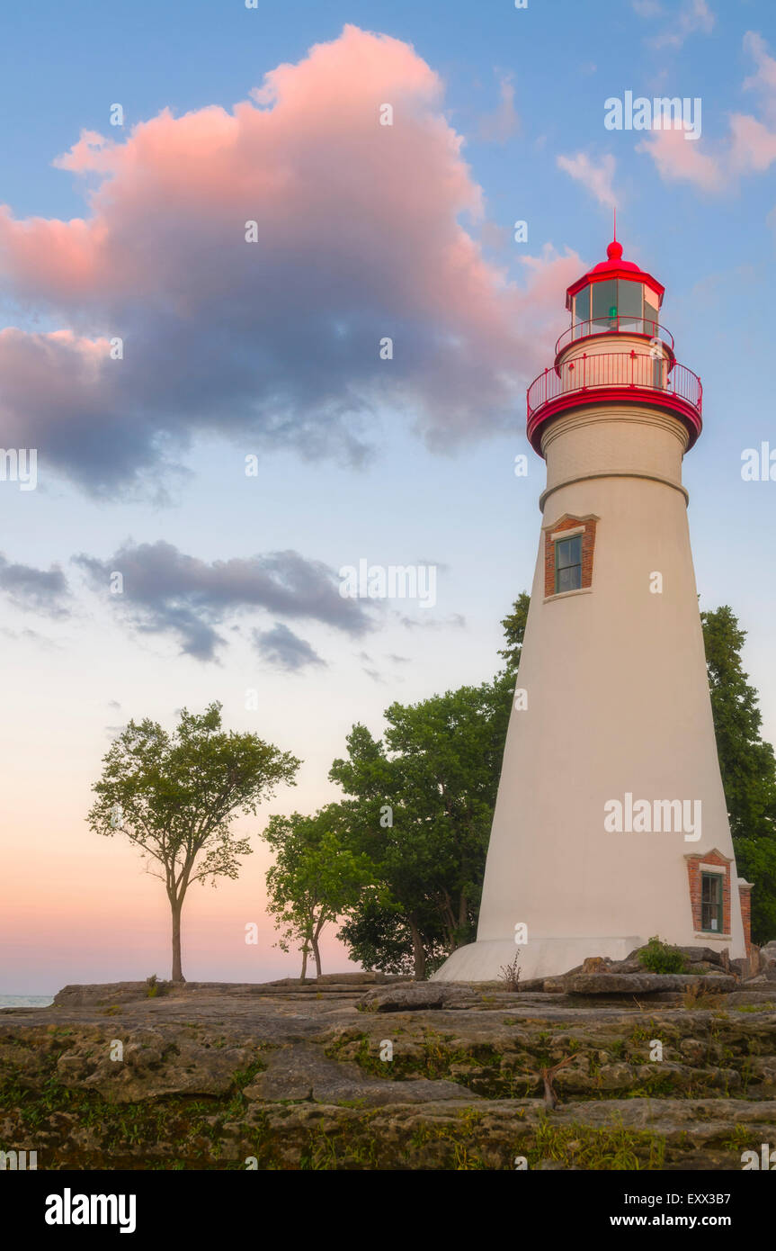 Niedrigen Winkel Blick auf Marmor Head Lighthouse Stockfoto