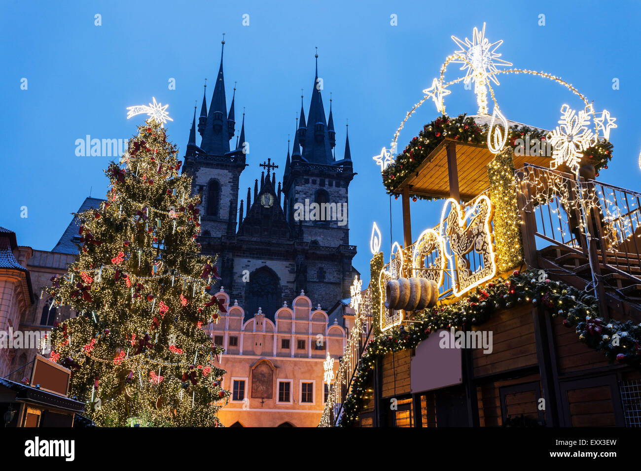 Church of Our Lady vor Tyn Stockfoto