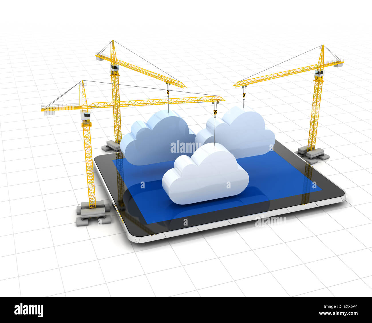 Cloud-Speicher einrichten Stockfoto