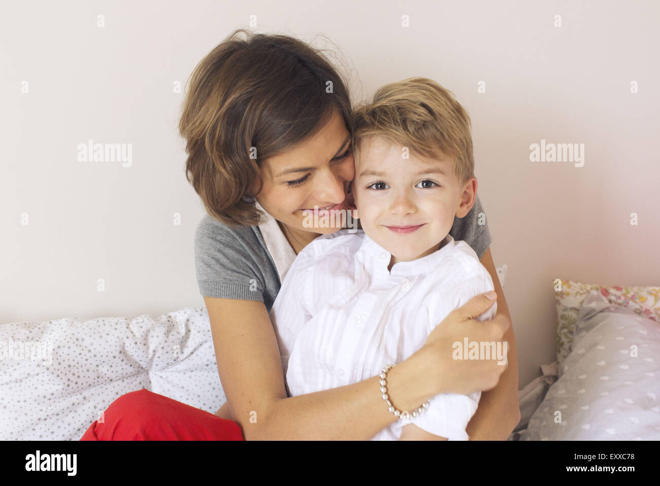 Mutter und Sohn, Porträt Stockfoto