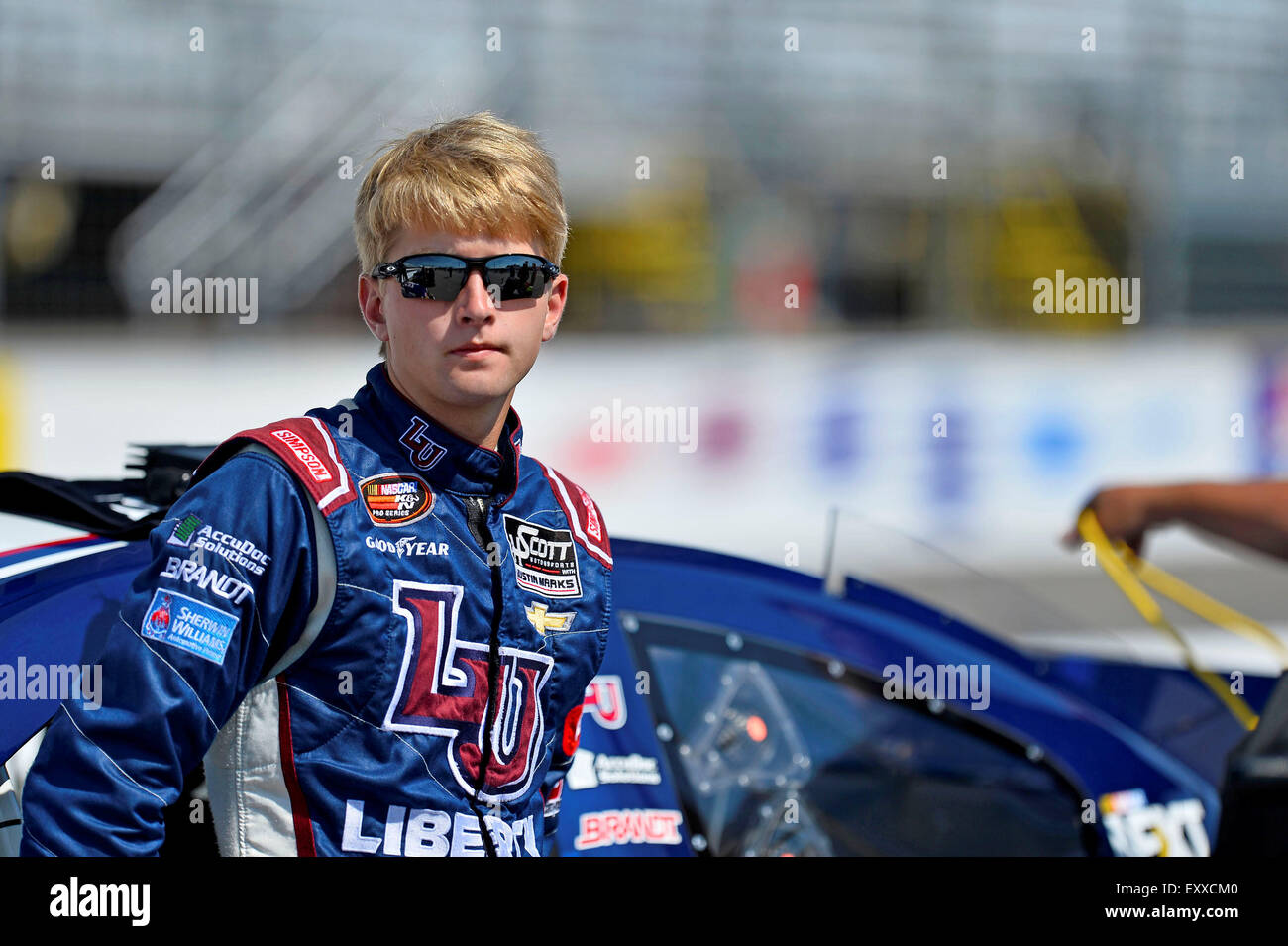 Loudon, NH, USA. 17. Juli 2015. Loudon, NH - 17. Juli 2015: William Byron (9) braucht, um die Strecke für die United Website Dienstleistungen 70 auf dem New Hampshire Motor Speedway in Loudon, NH. Bildnachweis: Csm/Alamy Live-Nachrichten Stockfoto