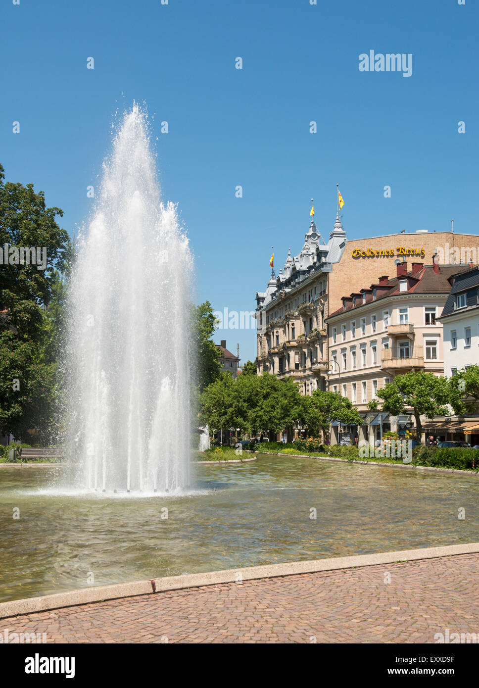 Brunnen Wasserspiel in Baden-Baden, Baden-Württemberg, Deutschland, Europa Stockfoto