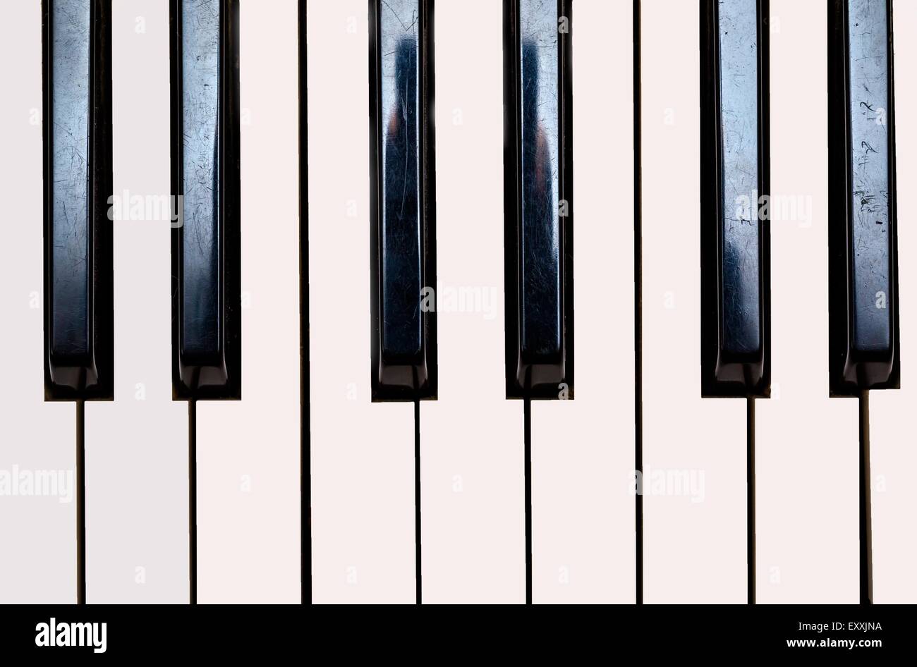 Nahaufnahme der Tastatur Synthetizer. Abstrakte Hintergrundmusik. Stockfoto